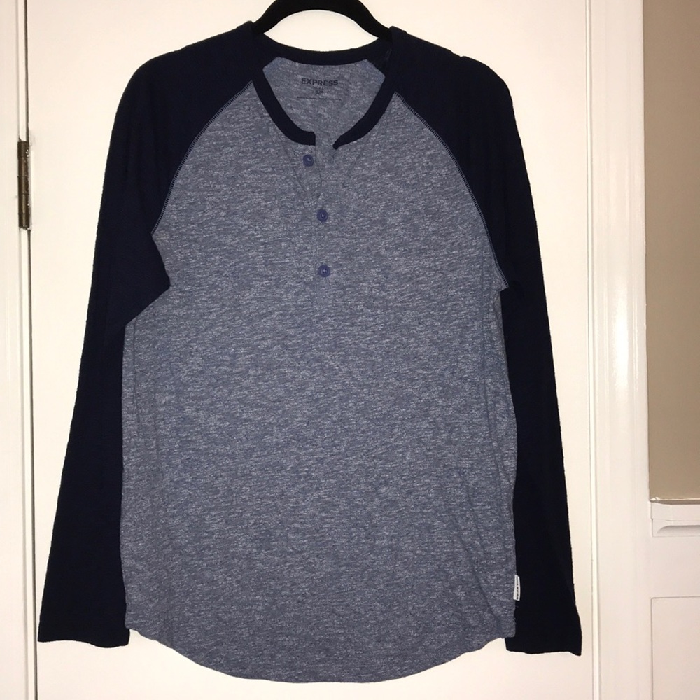 Express color block raglan henley